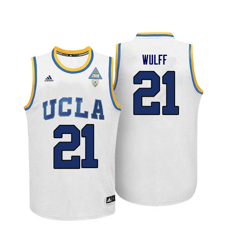 Men UCLA Bruins #21 Alec Wulff College Basketball Jerseys-White